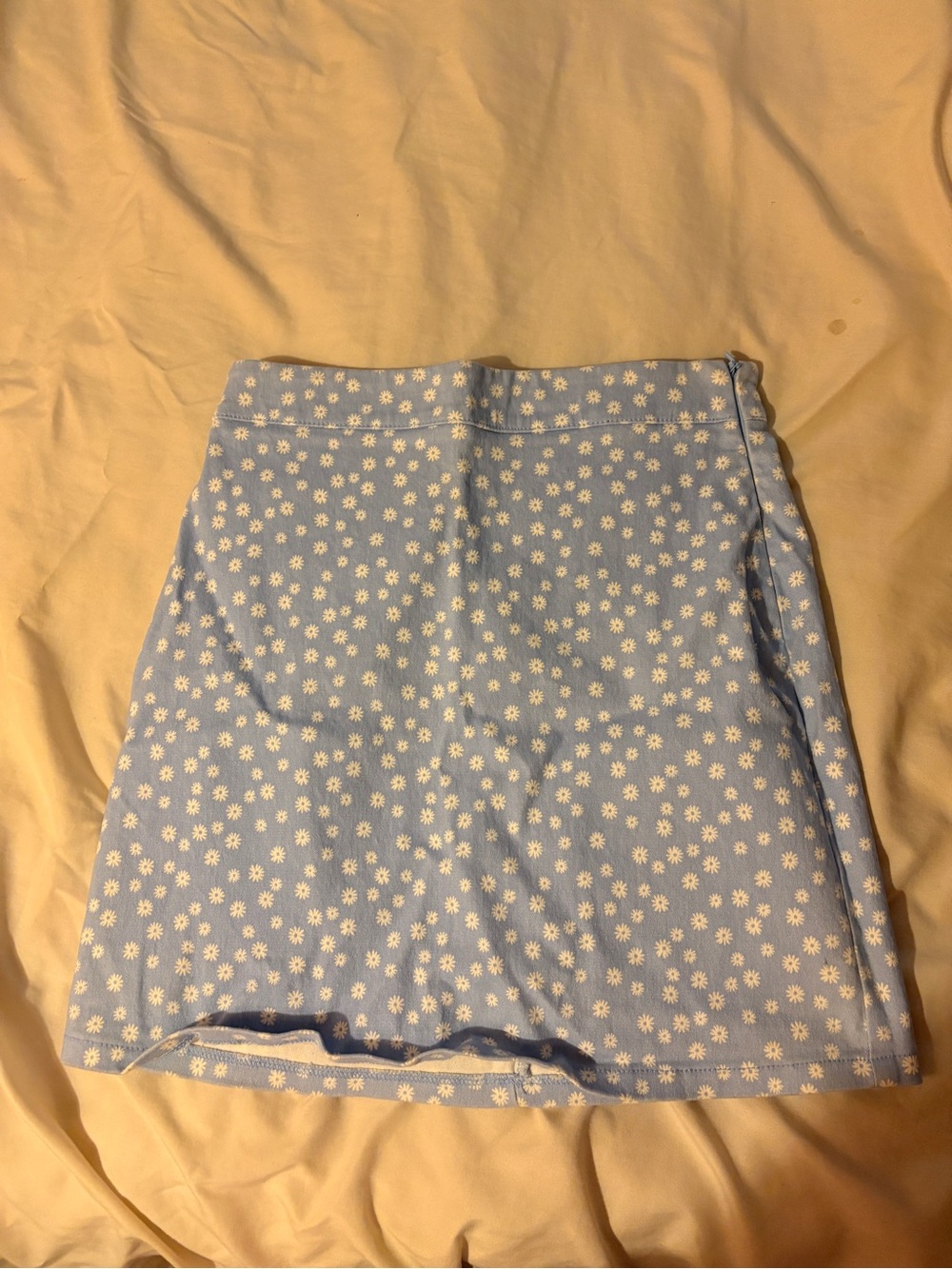Forever 21 Blue Daisy Print A-Line Skirt